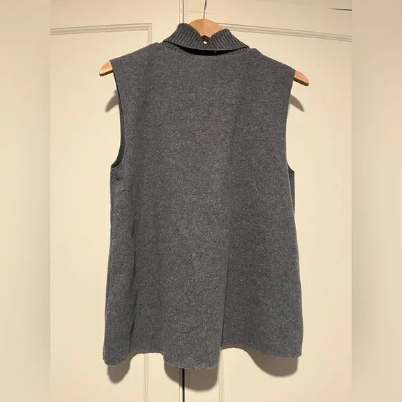 Zara Gray Sleeveless Turtleneck Sweater - Picture 2 of 3